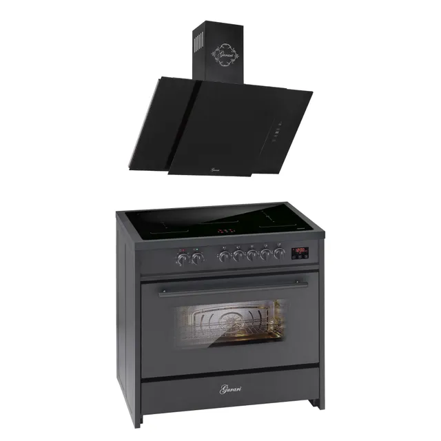 gurari-e-913-bl-standherd-90cm-induktion-mit-haube-s-171-bl image 1