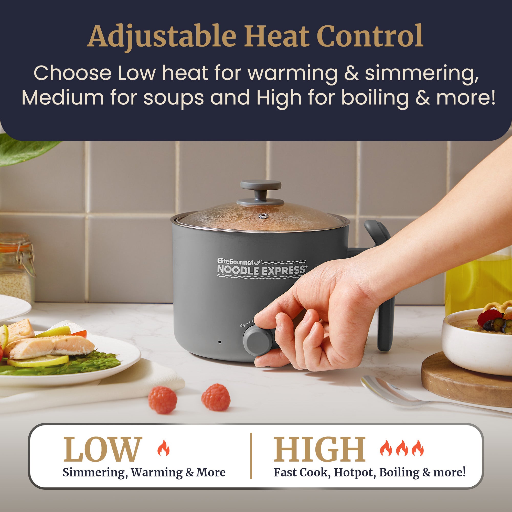 elite-gourmet-noodle-express-mini-hot-pot-edelstahl-1-25-qt image 2