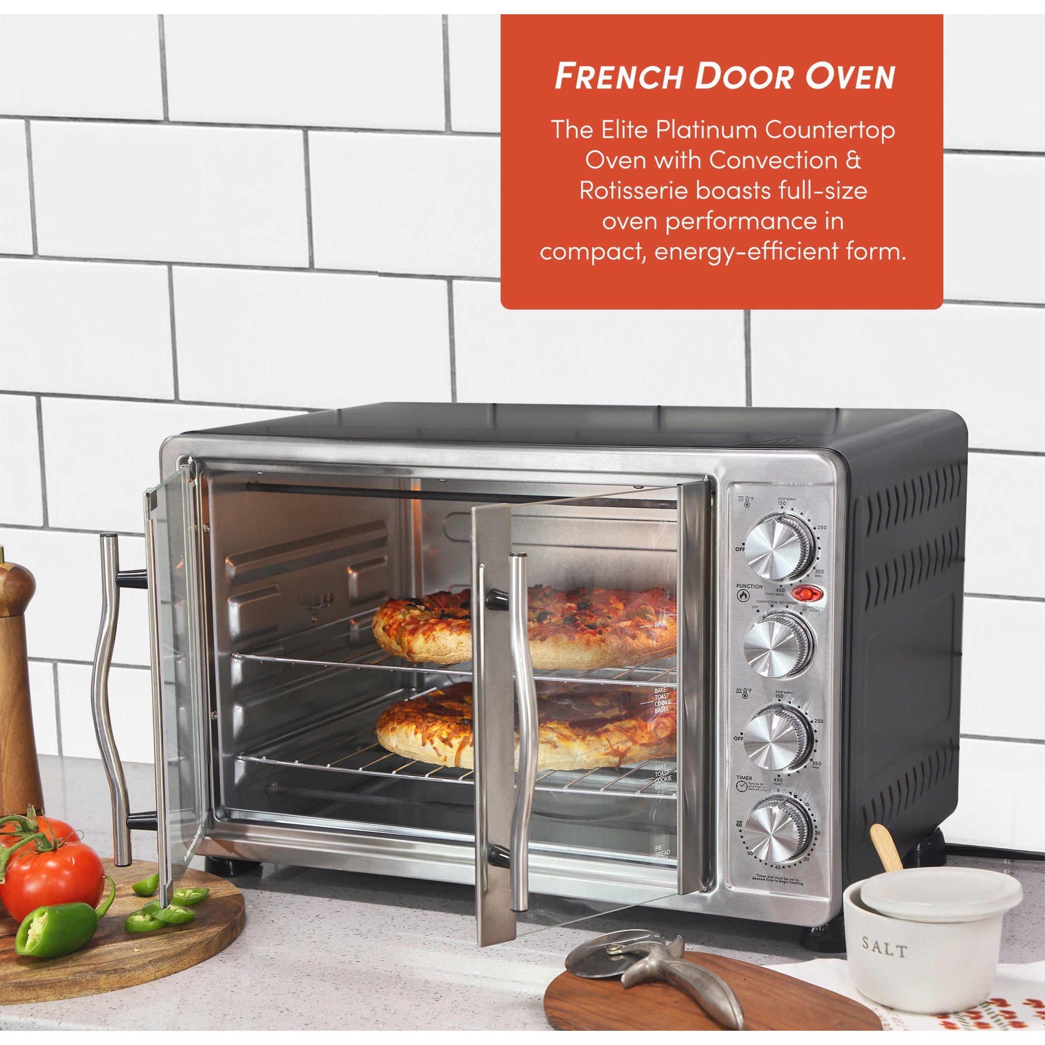 elite-gourmet-mini-backofen-45l-french-door-drehspie image 4