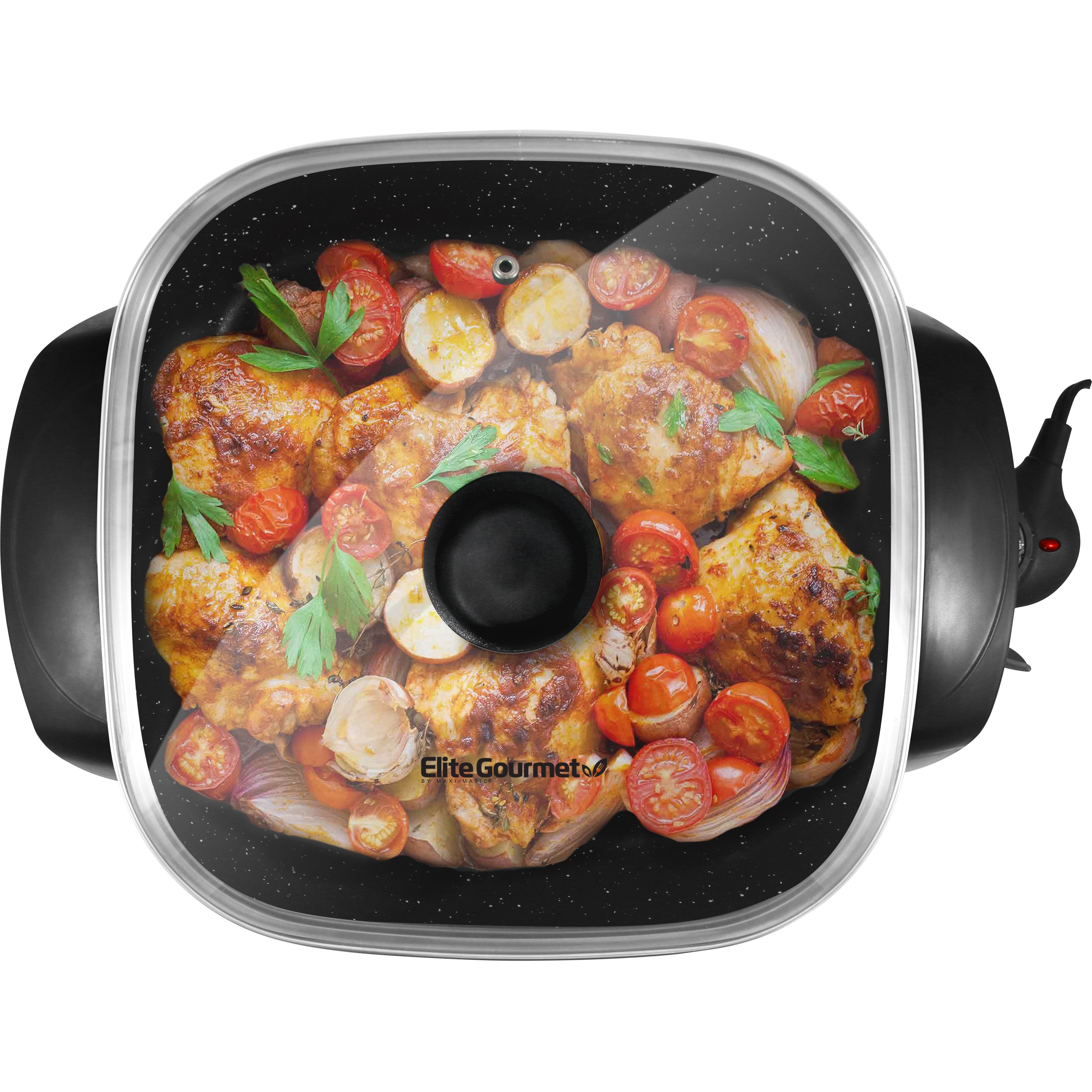 elite-gourmet-electric-skillets-12-elektropfanne-glasdeckel-antihaft image 2