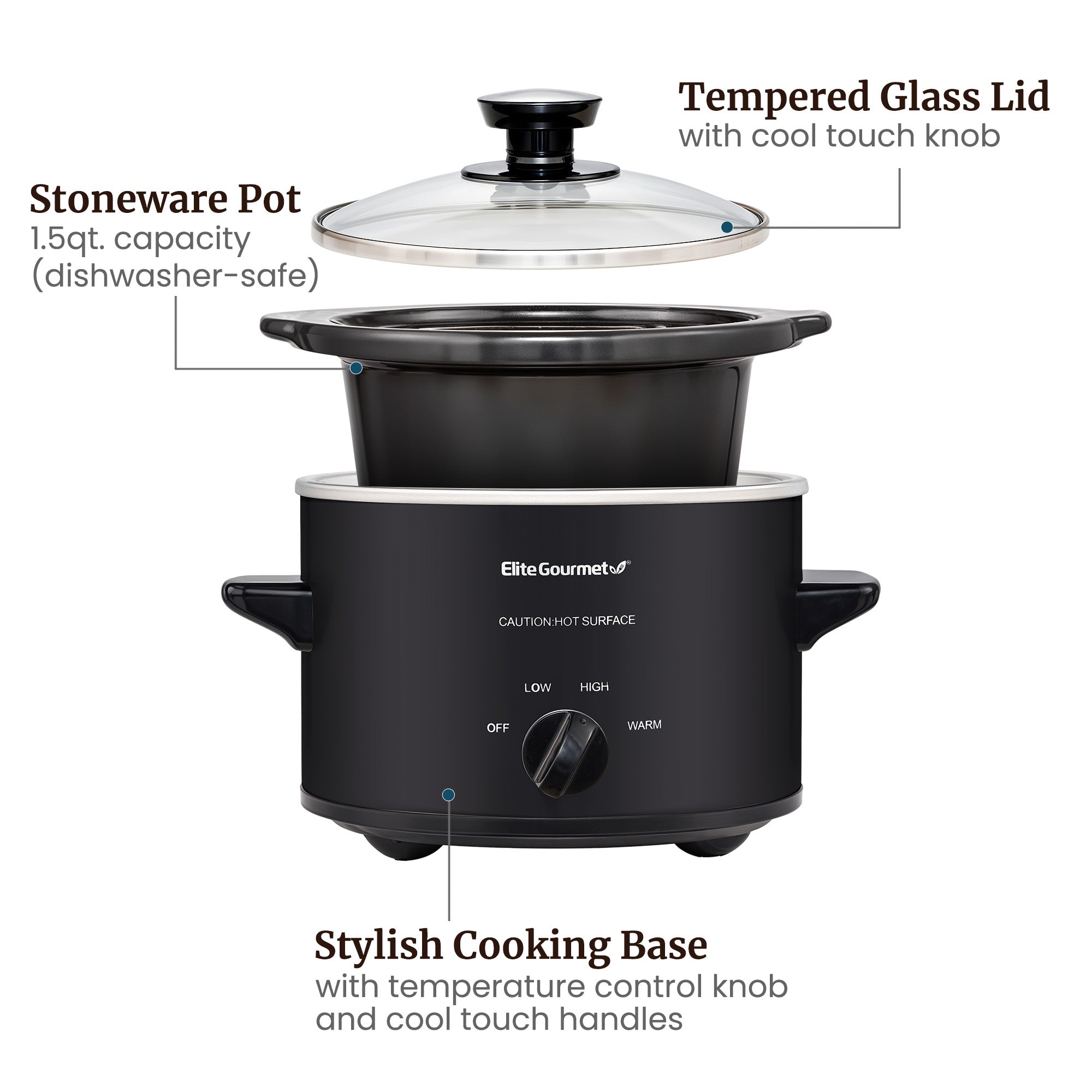 elite-gourmet-slow-cooker-1-5-qt-wei-mit-glasdeckel image 3