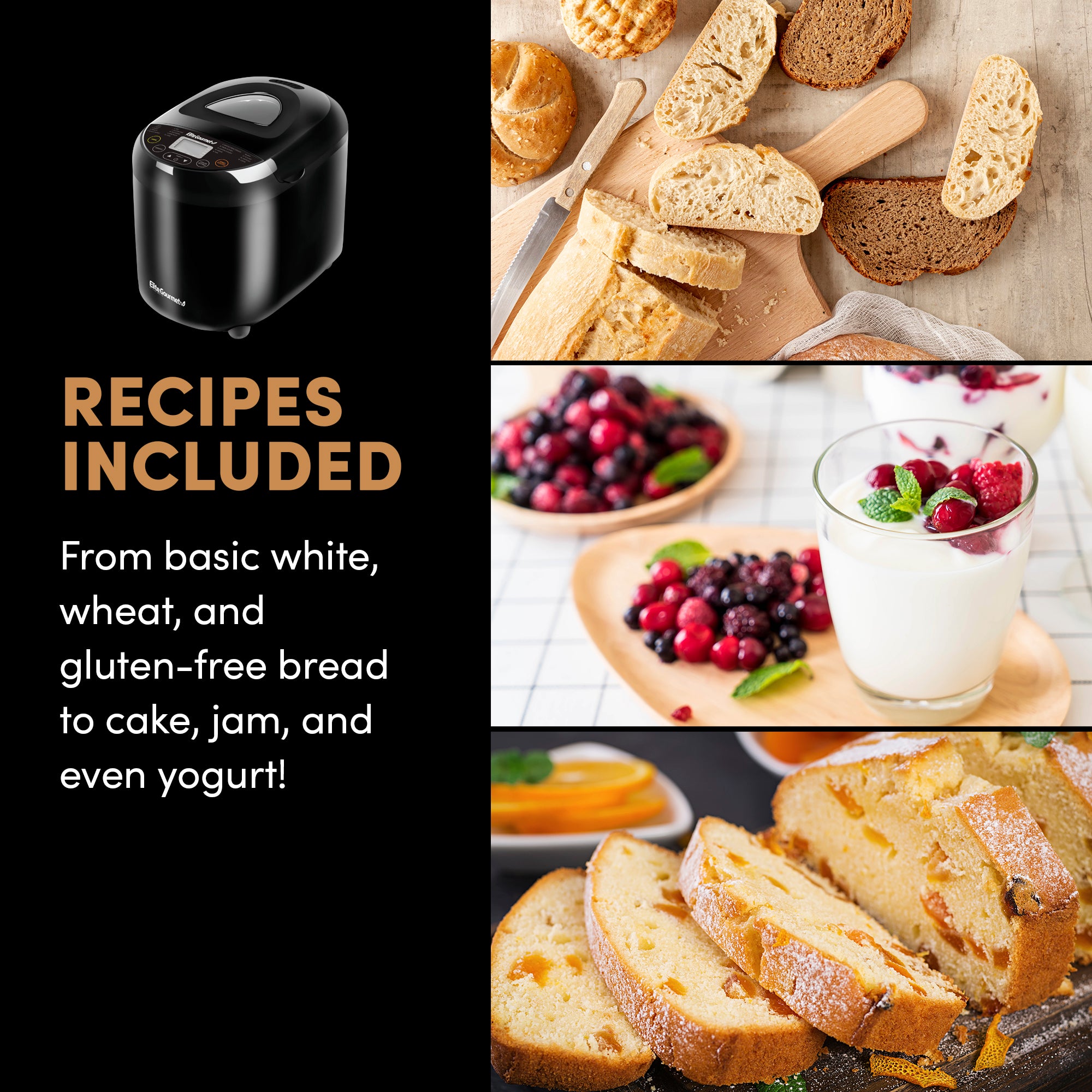 elite-gourmet-bread-maker-brotbackautomat-2-lb-schwarz-19-programme image 6