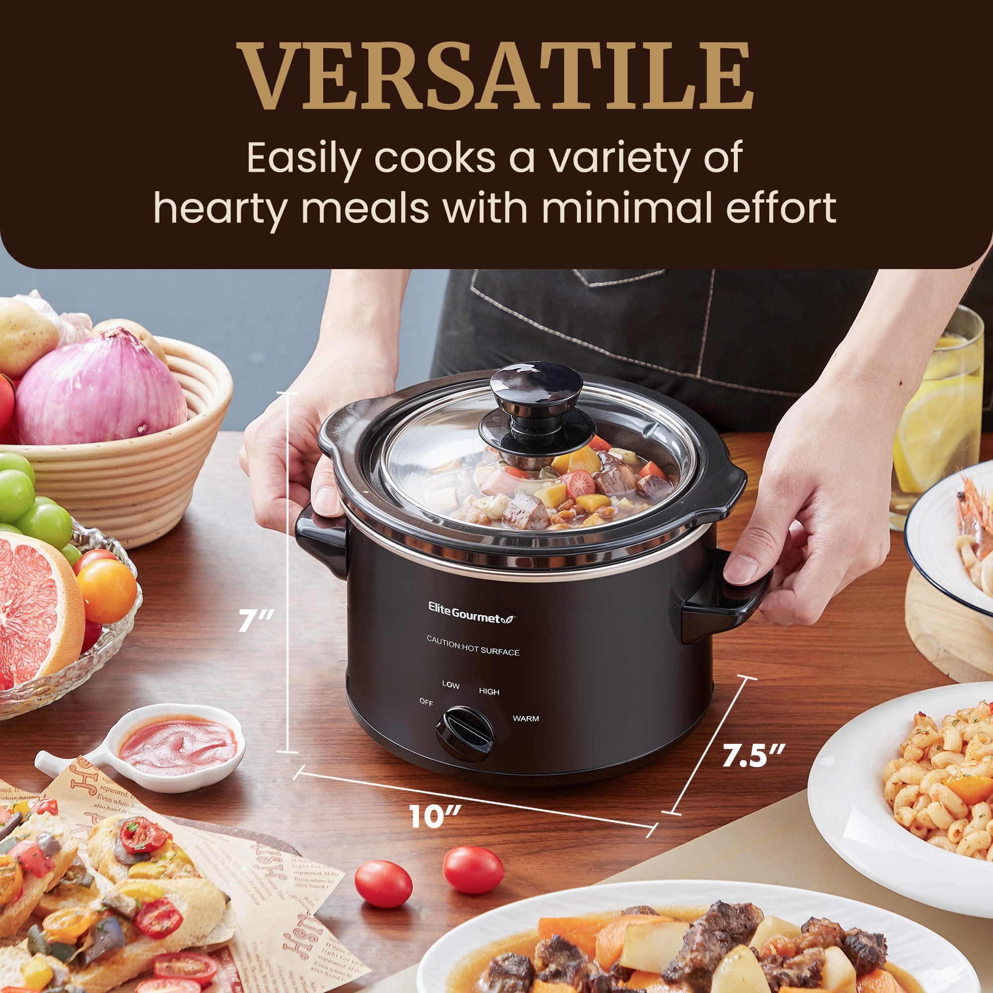 elite-gourmet-slow-cooker-1-5-qt-wei-mit-glasdeckel image 5