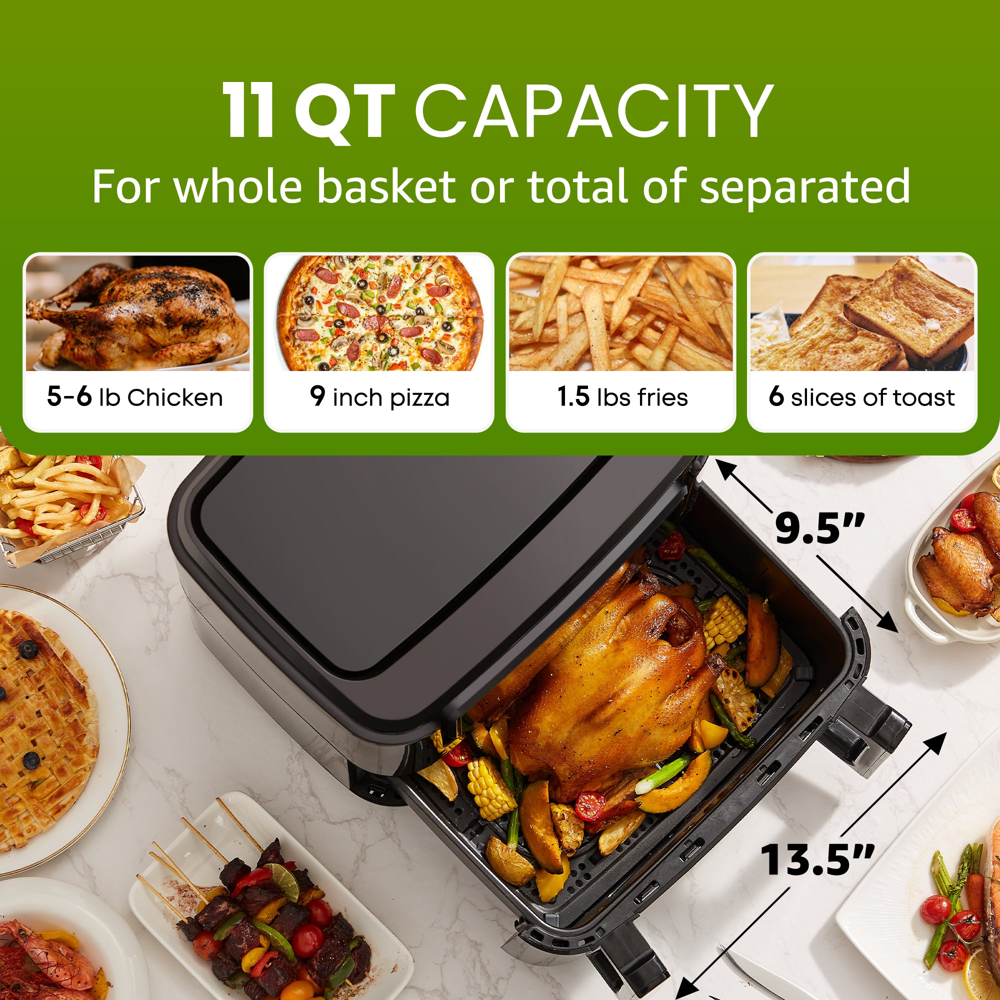 elite-gourmet-hei-luftfritteuse-11-qt-dual-zone-ofen-sync image 5