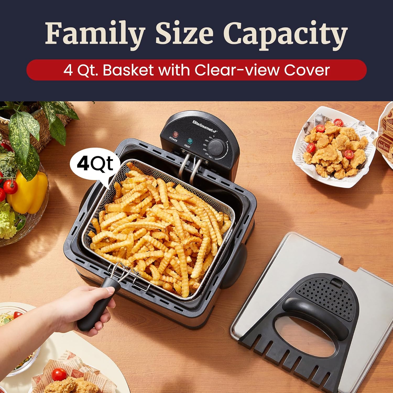 elite-gourmet-deep-fryers-4-2-qt-fritteuse-edelstahl image 2