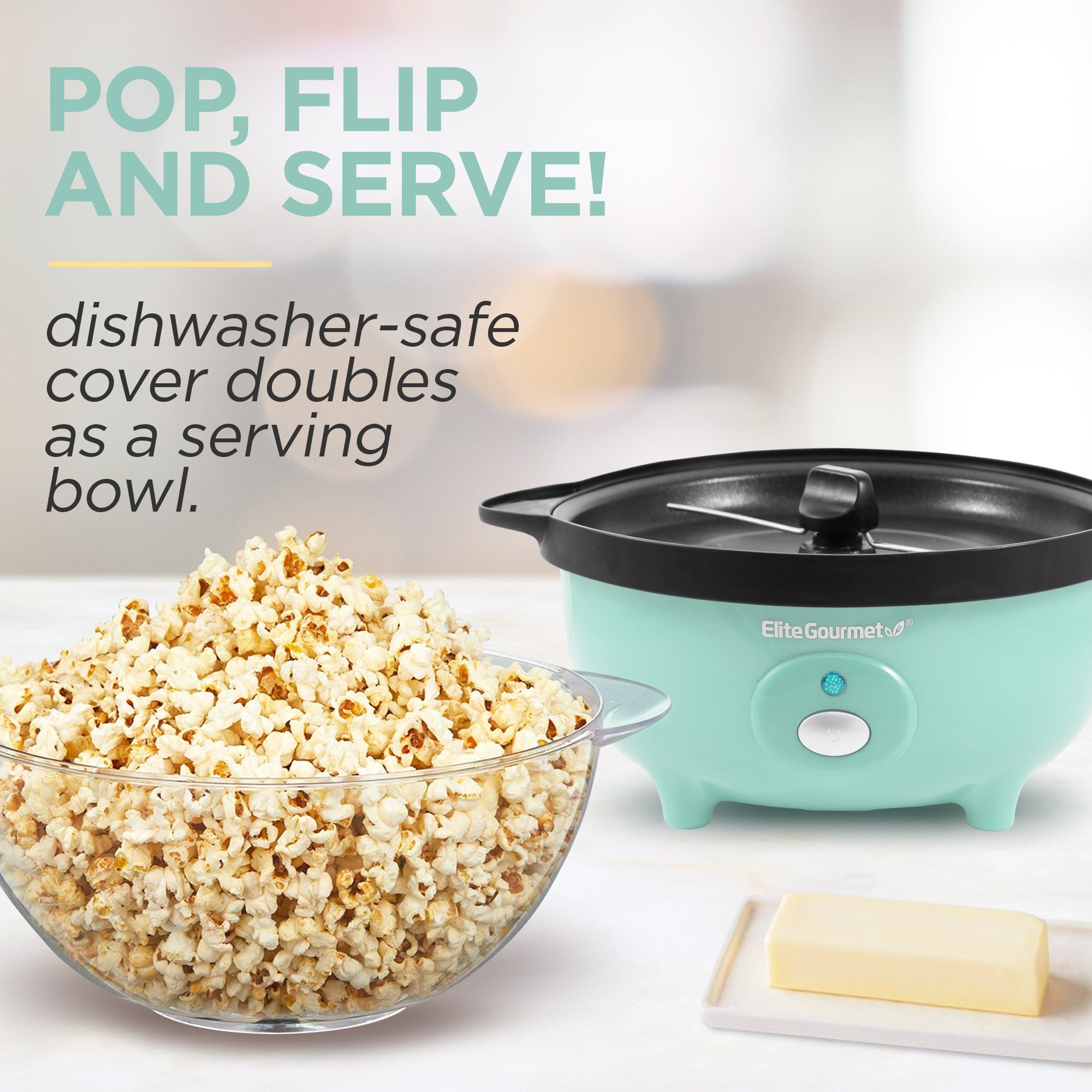 elite-gourmet-popcornmaschine-3-qt-mint-mit-r-hrer image 2
