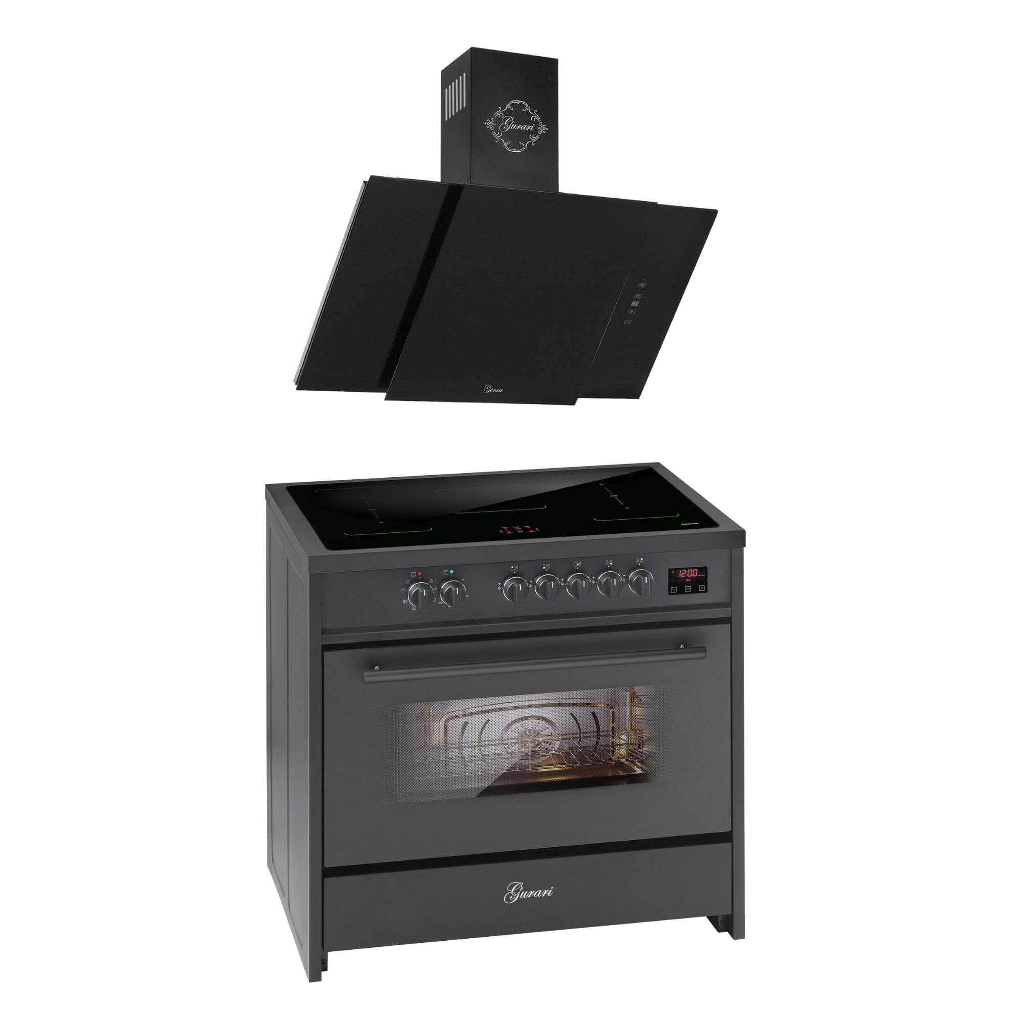 gurari-e-913-bl-standherd-90cm-induktion-mit-haube-s-171-bl image 1