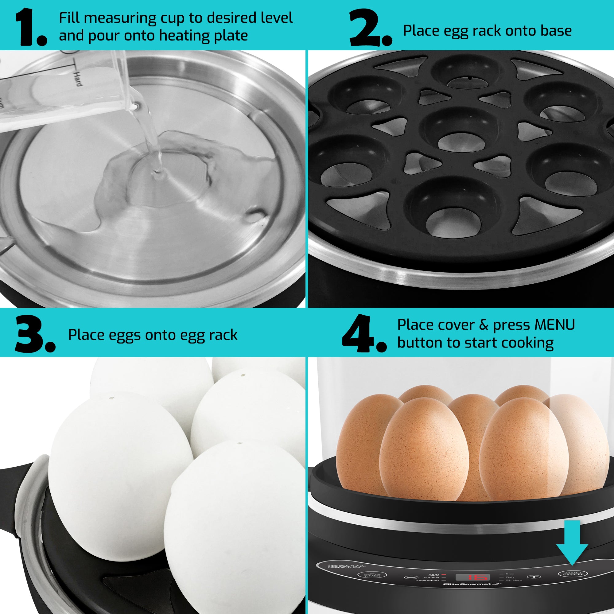 elite-gourmet-egg-cookers-14-eier-eierkocher-schwarz image 5