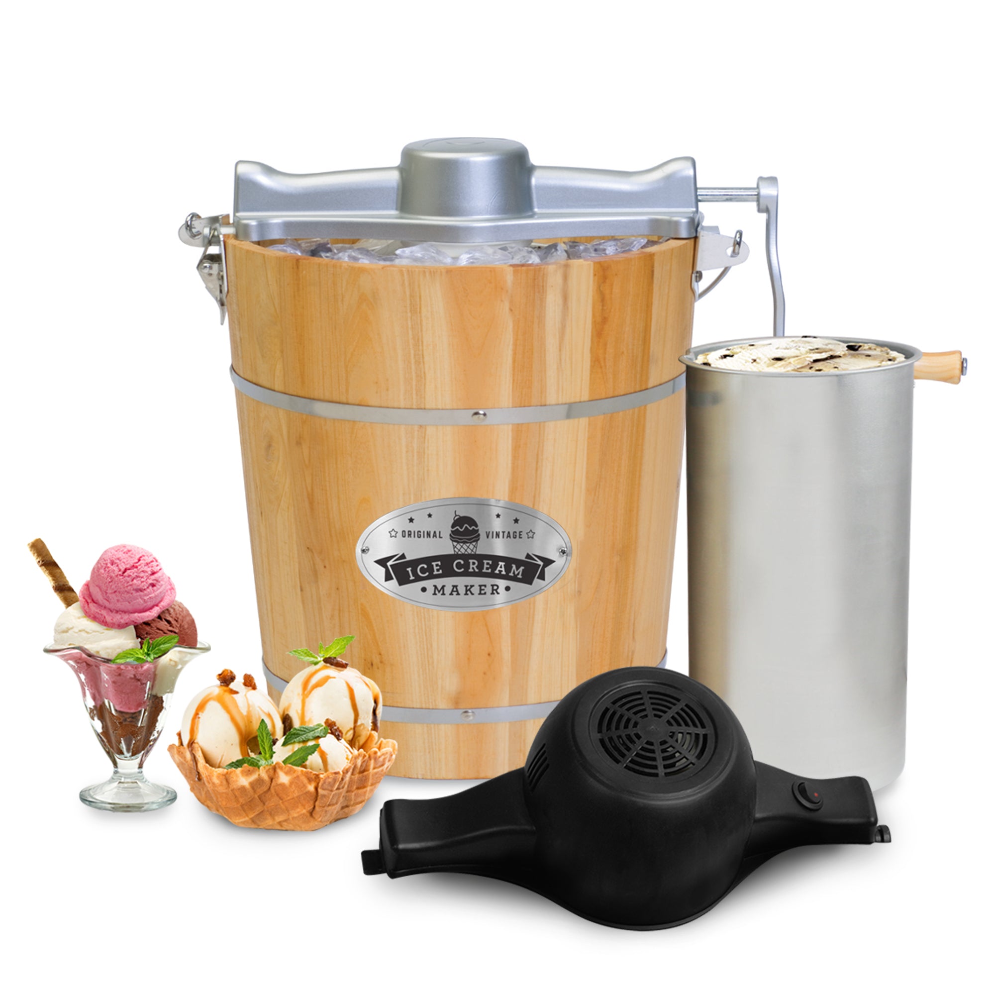 elite-gourmet-ice-cream-makers-4-qt-eismaschine-holz-eimer image 7