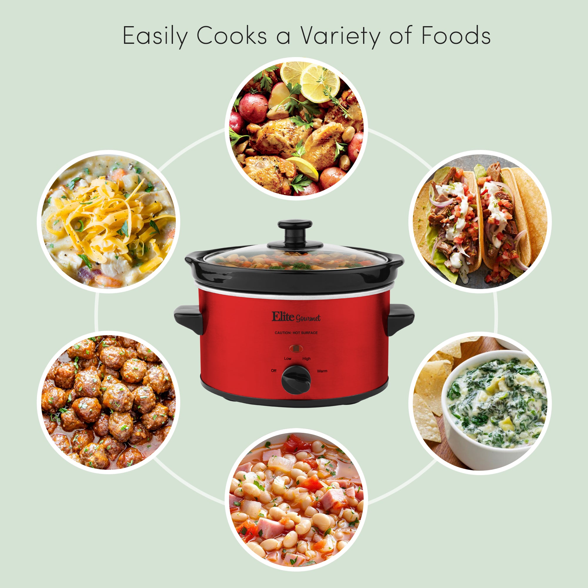 elite-gourmet-slow-cookers-2-qt-schongarer-metallic-red image 2