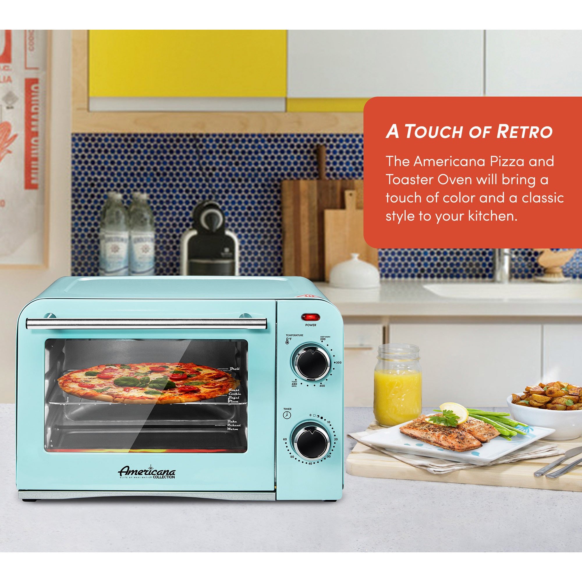 elite-gourmet-toaster-ovens-retro-toasterofen-mint-blue-4-scheiben image 3
