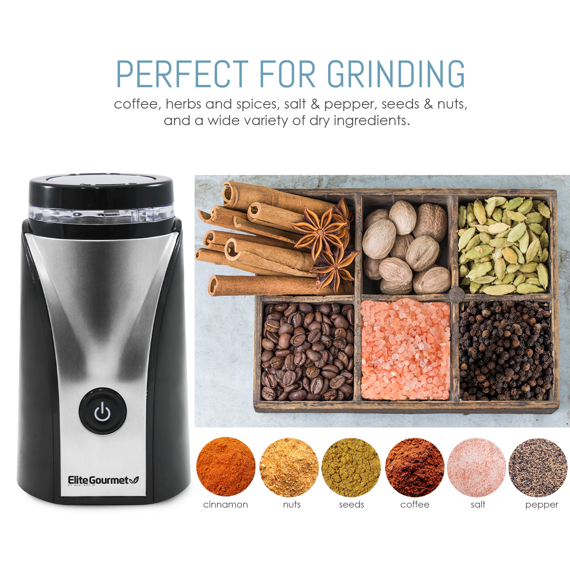 elite-gourmet-kaffeem-hle-elektrisch-50g-edelstahl image 2