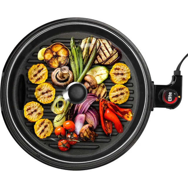 elite-gourmet-elektrogrill-12-zoll-edelstahl-glasdeckel image 1