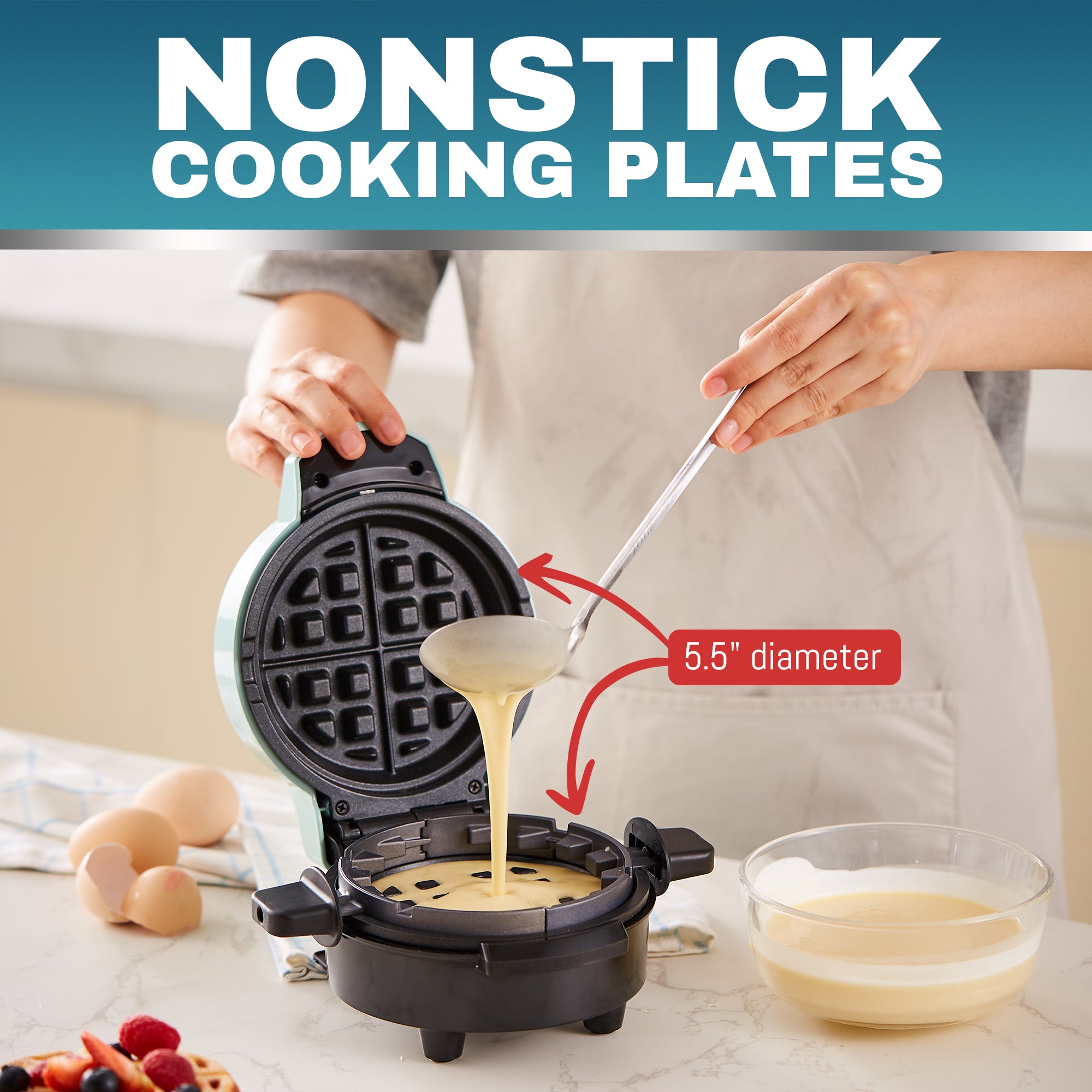 elite-gourmet-waffeleisen-5-zoll-jumbo-1-5-zoll-dick image 3