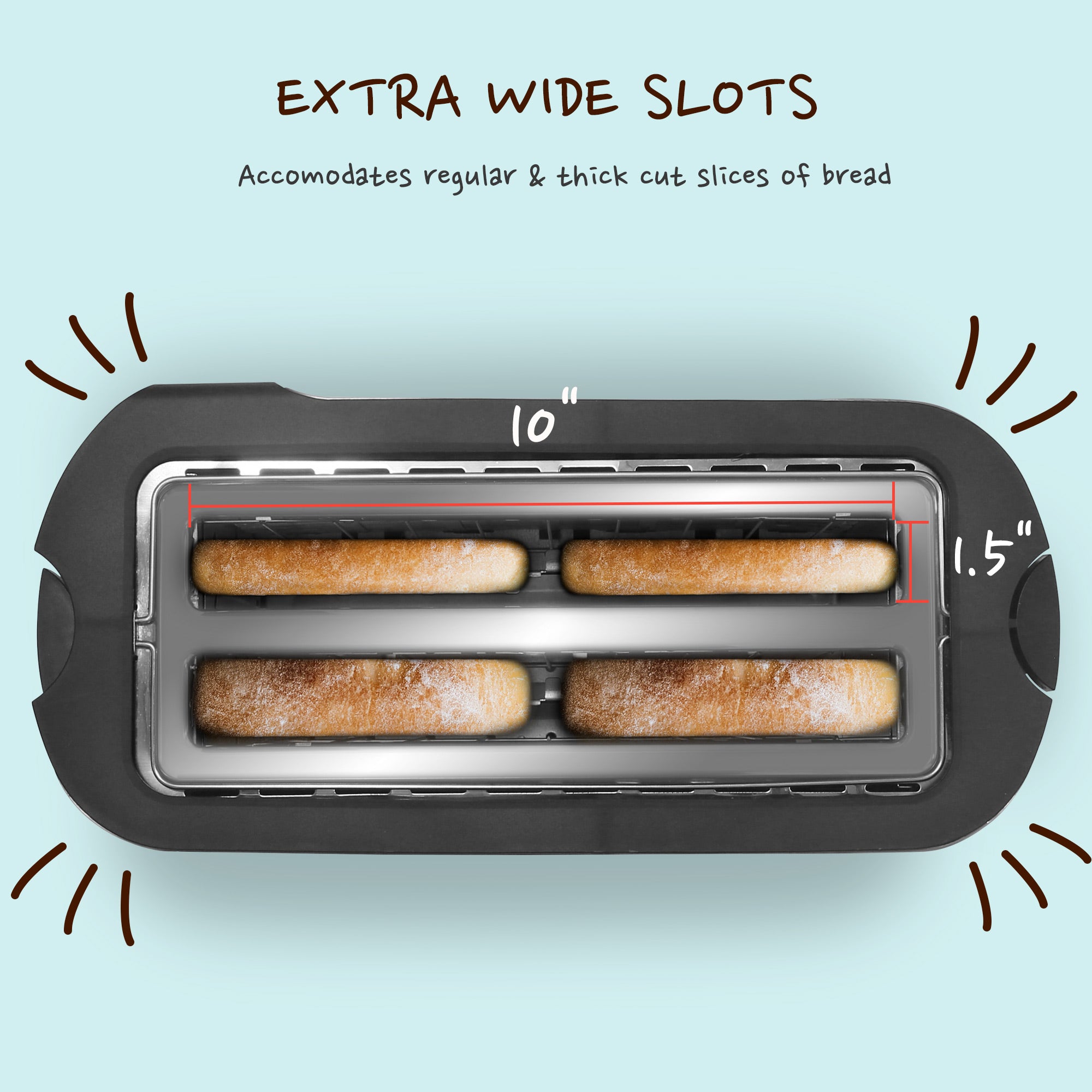 elite-gourmet-toasters-4-slice-long-slot-toaster-4-scheiben-edelstahl image 3