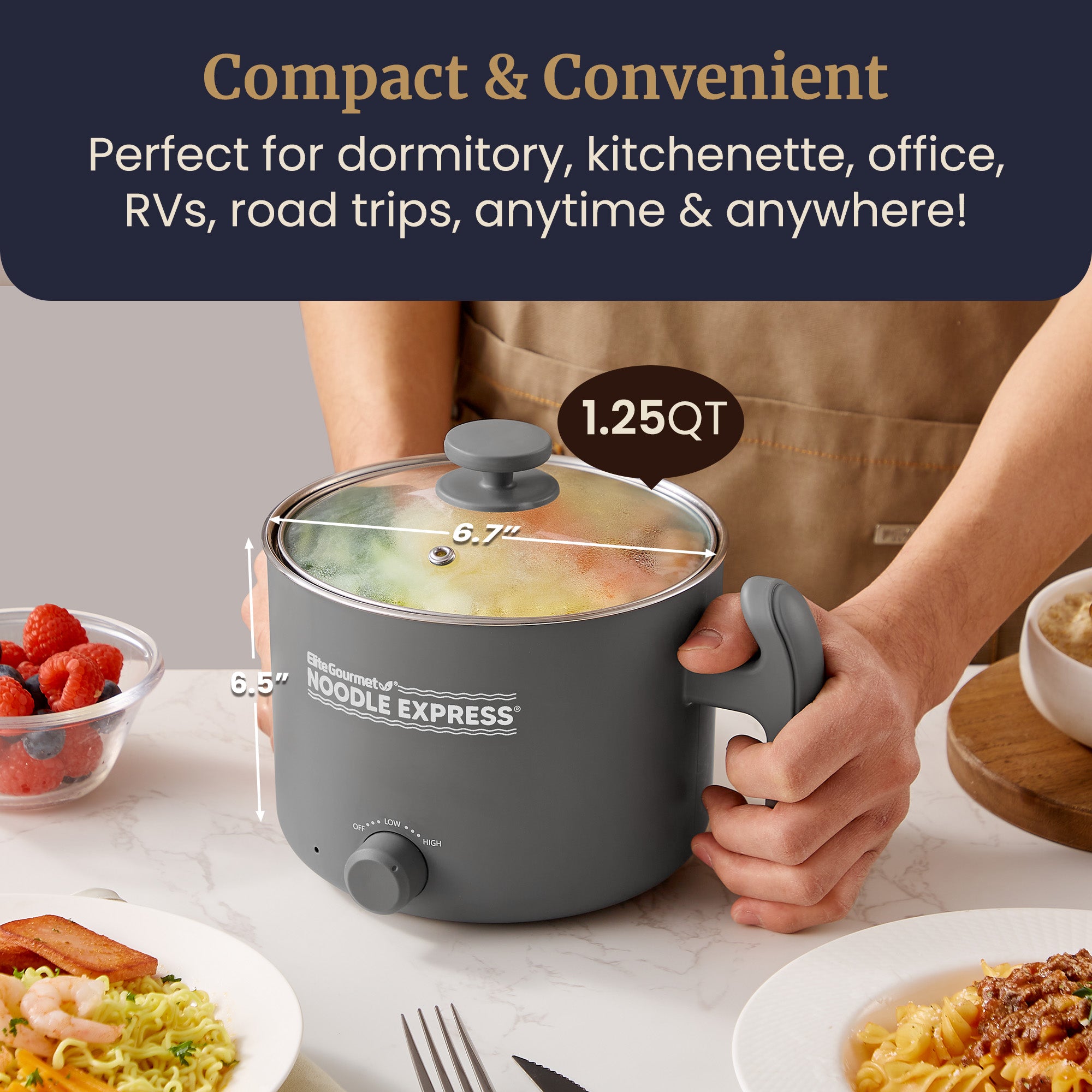 elite-gourmet-noodle-express-mini-hot-pot-edelstahl-1-25-qt image 5