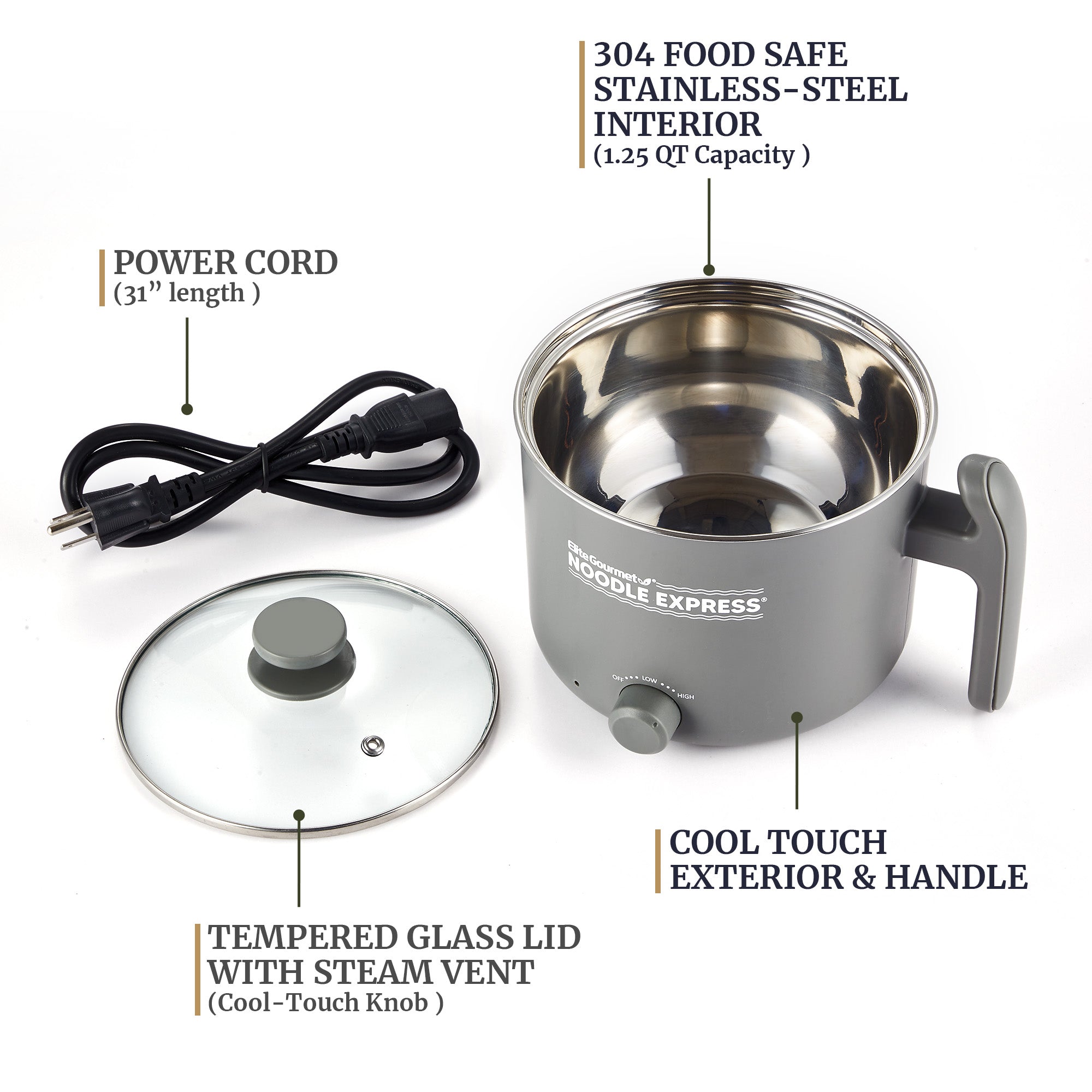 elite-gourmet-noodle-express-mini-hot-pot-edelstahl-1-25-qt image 4