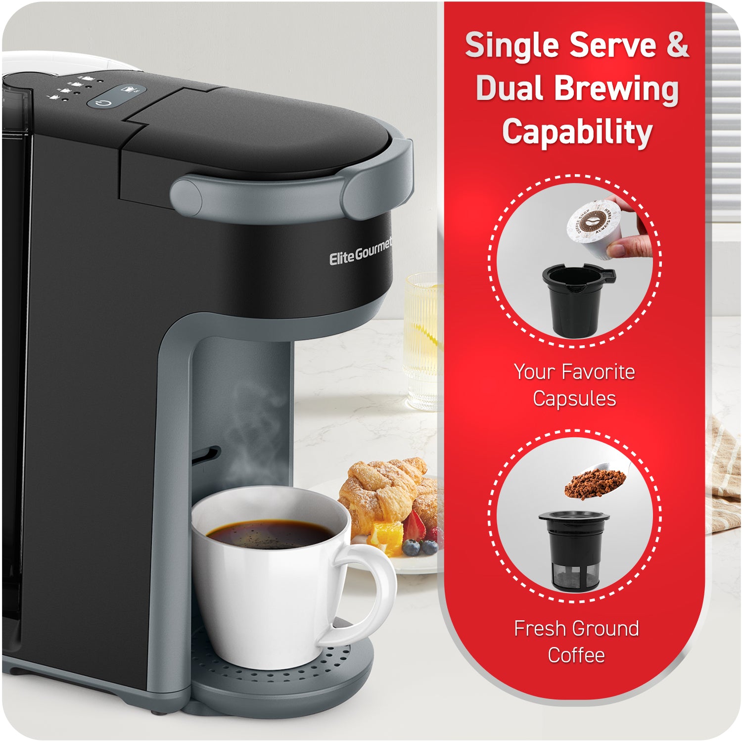 elite-gourmet-2-in-1-personal-kapsel-kaffeemaschine-k-cup image 2