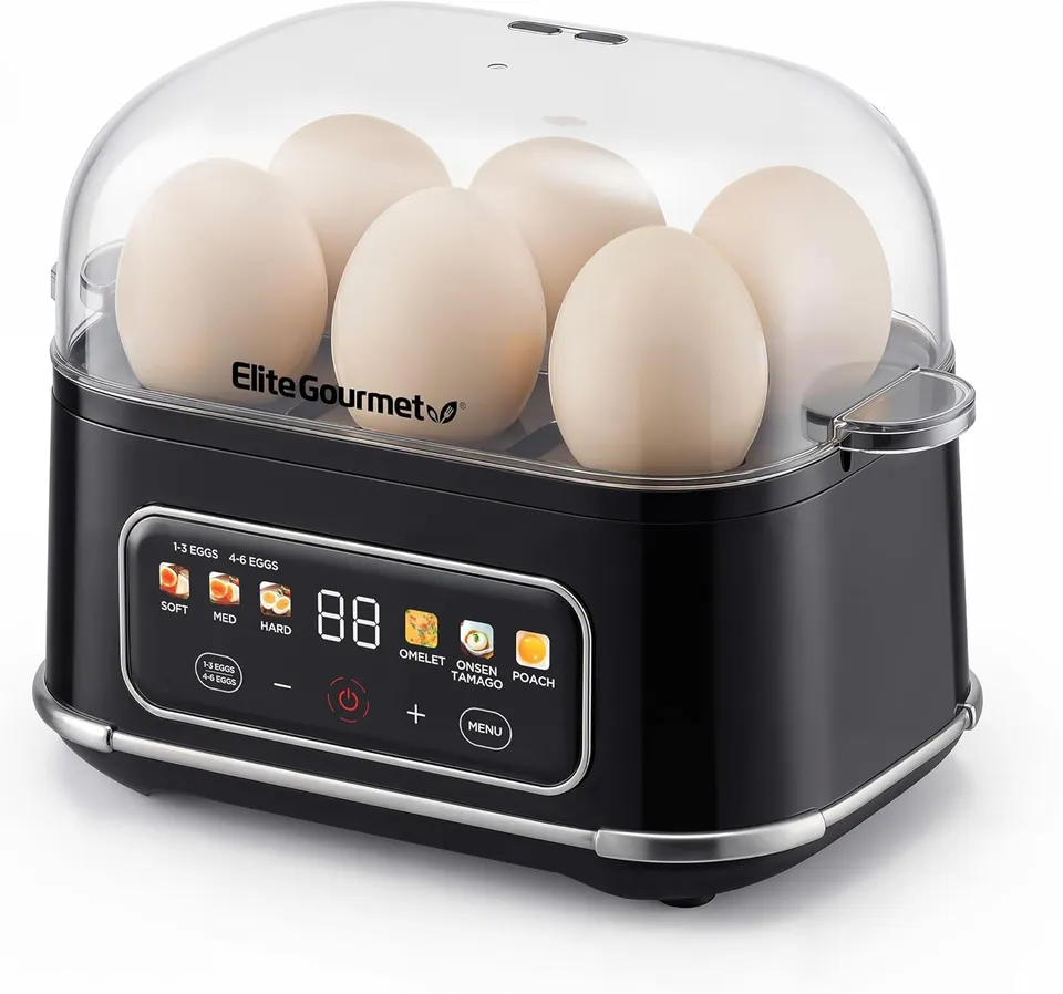 elite-gourmet-egglogic-6-eier-eierkocher-digital-mit-onsen image 1