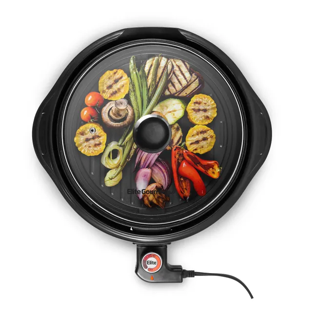 elite-gourmet-11-zoll-elektrogrill-indoor-antihaft-mit-glasdeckel image 1