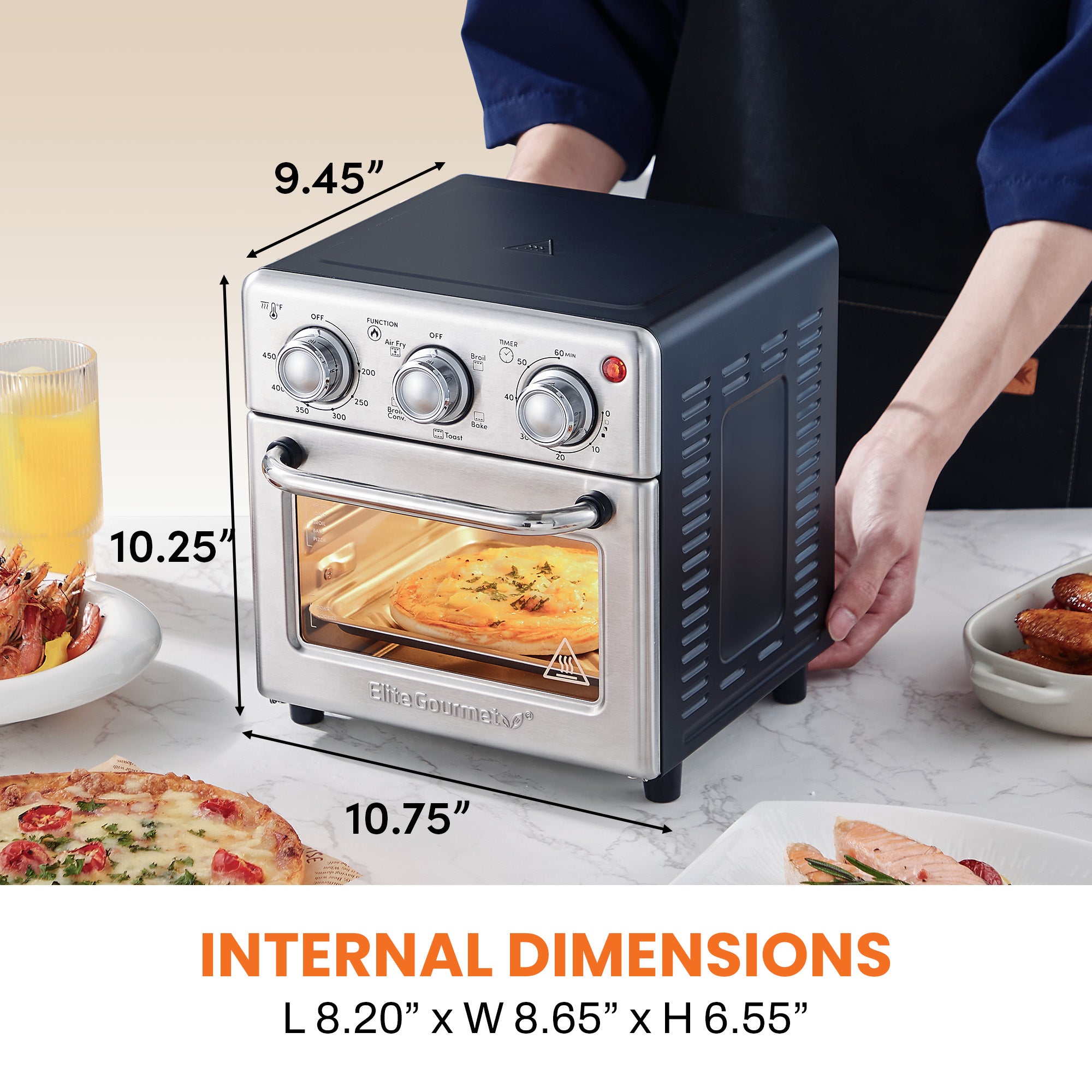 elite-gourmet-air-fryers-8-5qt-hei-luftfritteuse-ofen-800w image 4