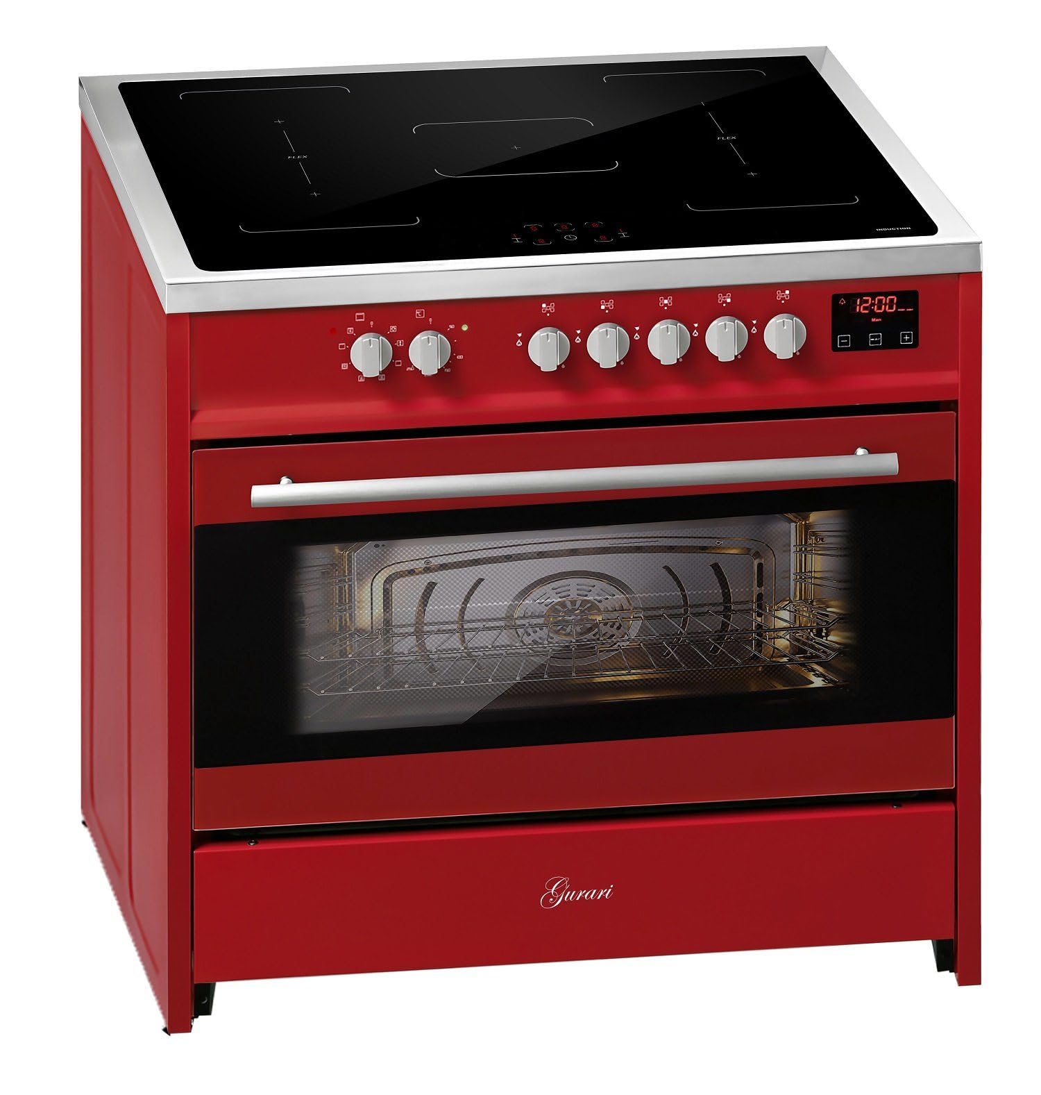 gurari-e-913-r-standherd-90cm-induktion-rot-flex-zone image 1
