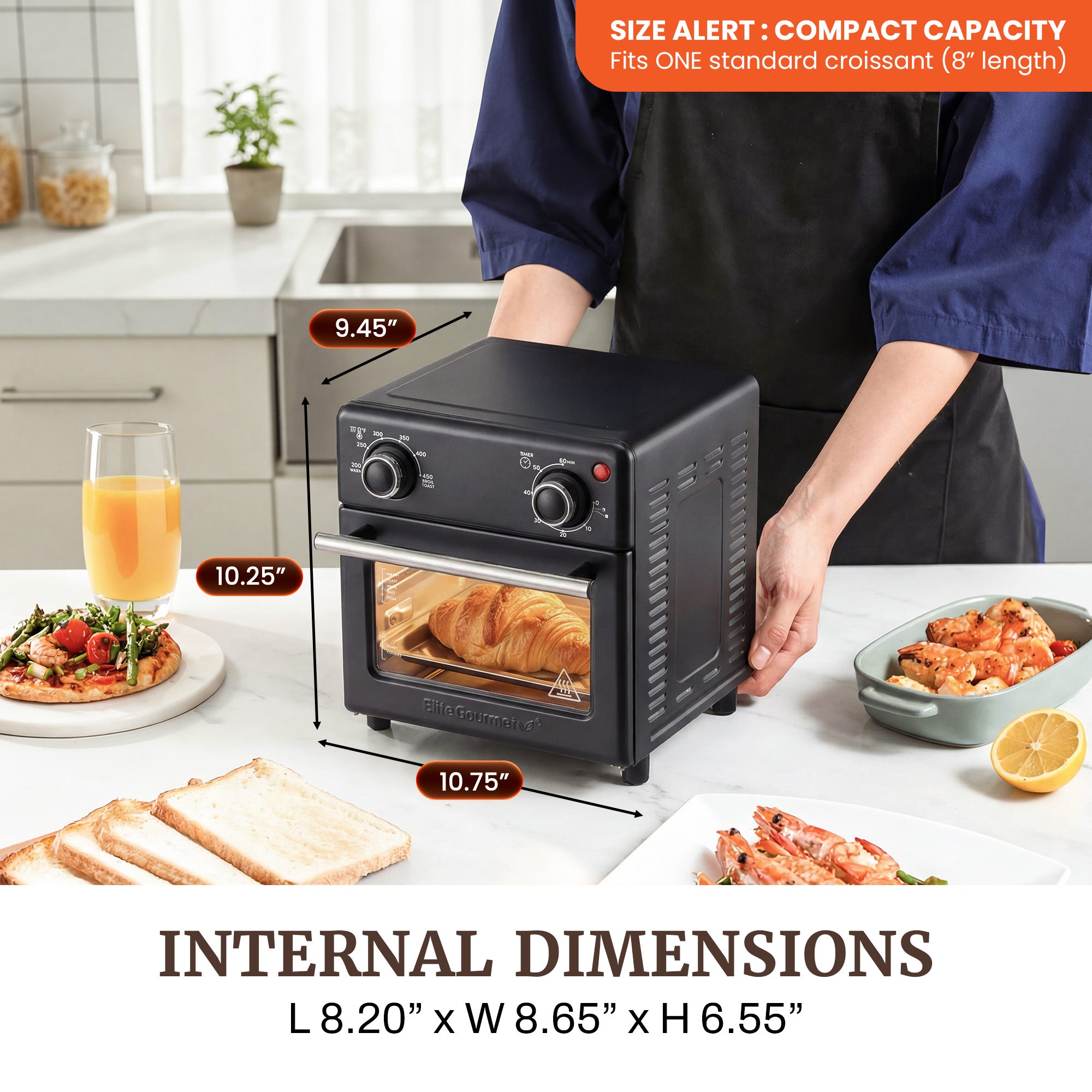 elite-gourmet-8-5qt-air-fryer-oven-hei-luftfritteuse-kompakt image 4
