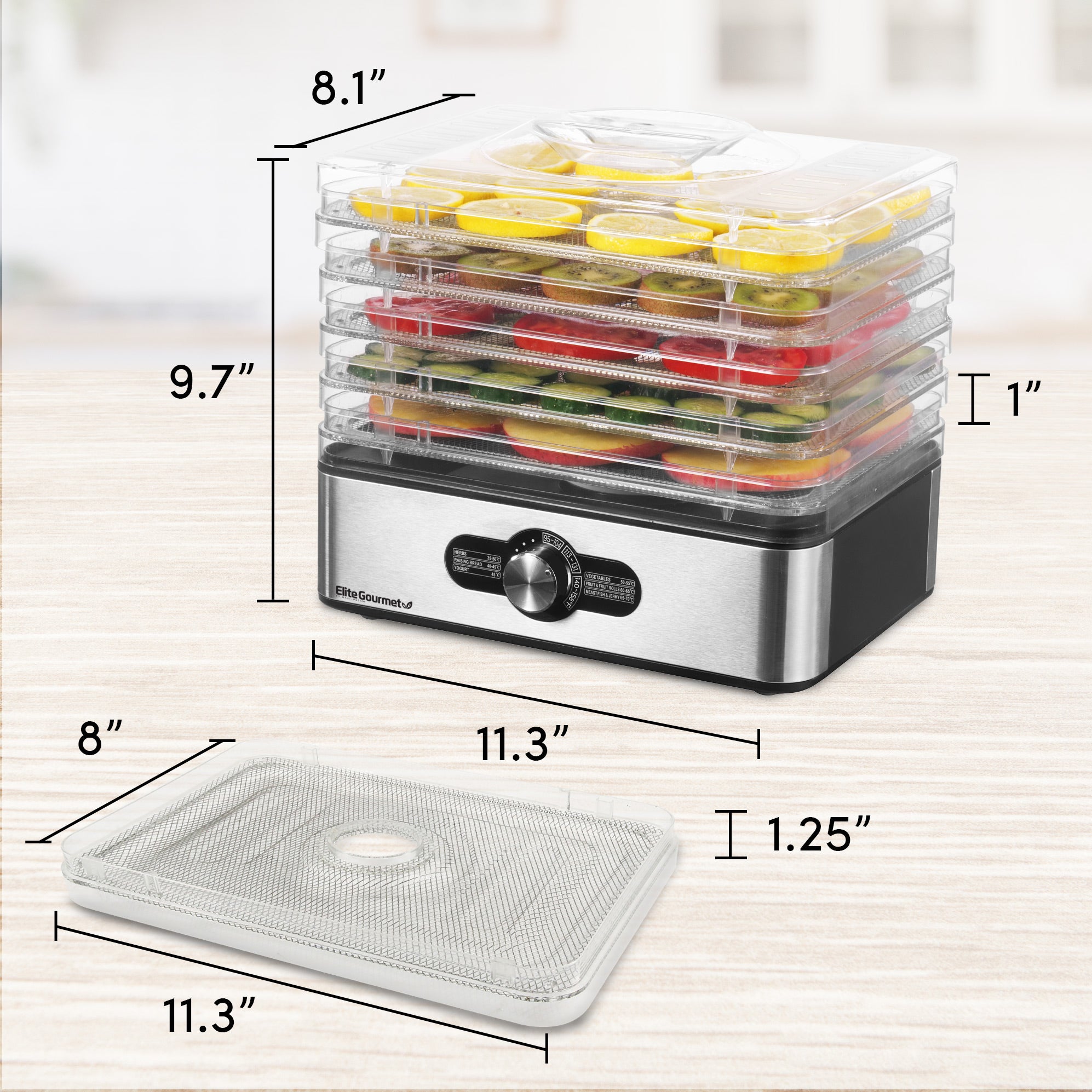 elite-gourmet-d-rrautomat-5-ebenen-edelstahl-einstellbar image 5
