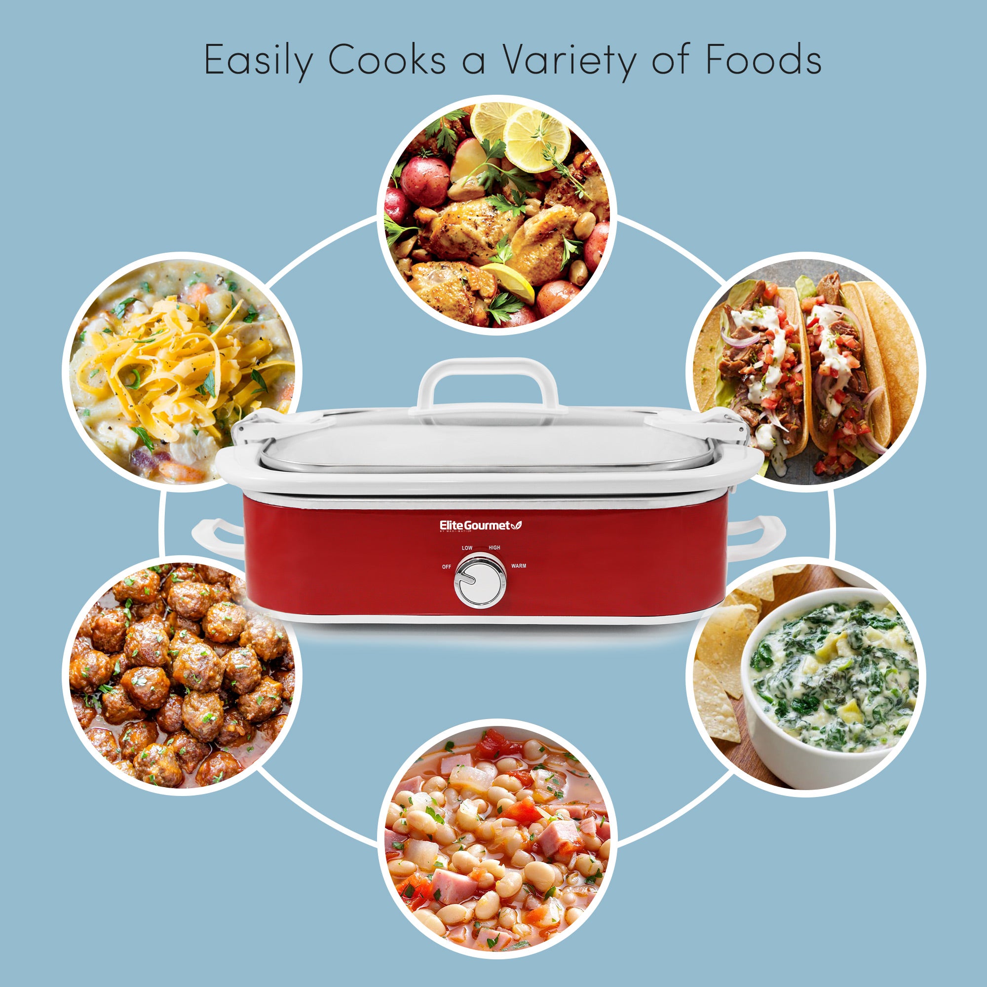 elite-gourmet-slow-cooker-3-3-l-rot-mit-glasdeckel image 5