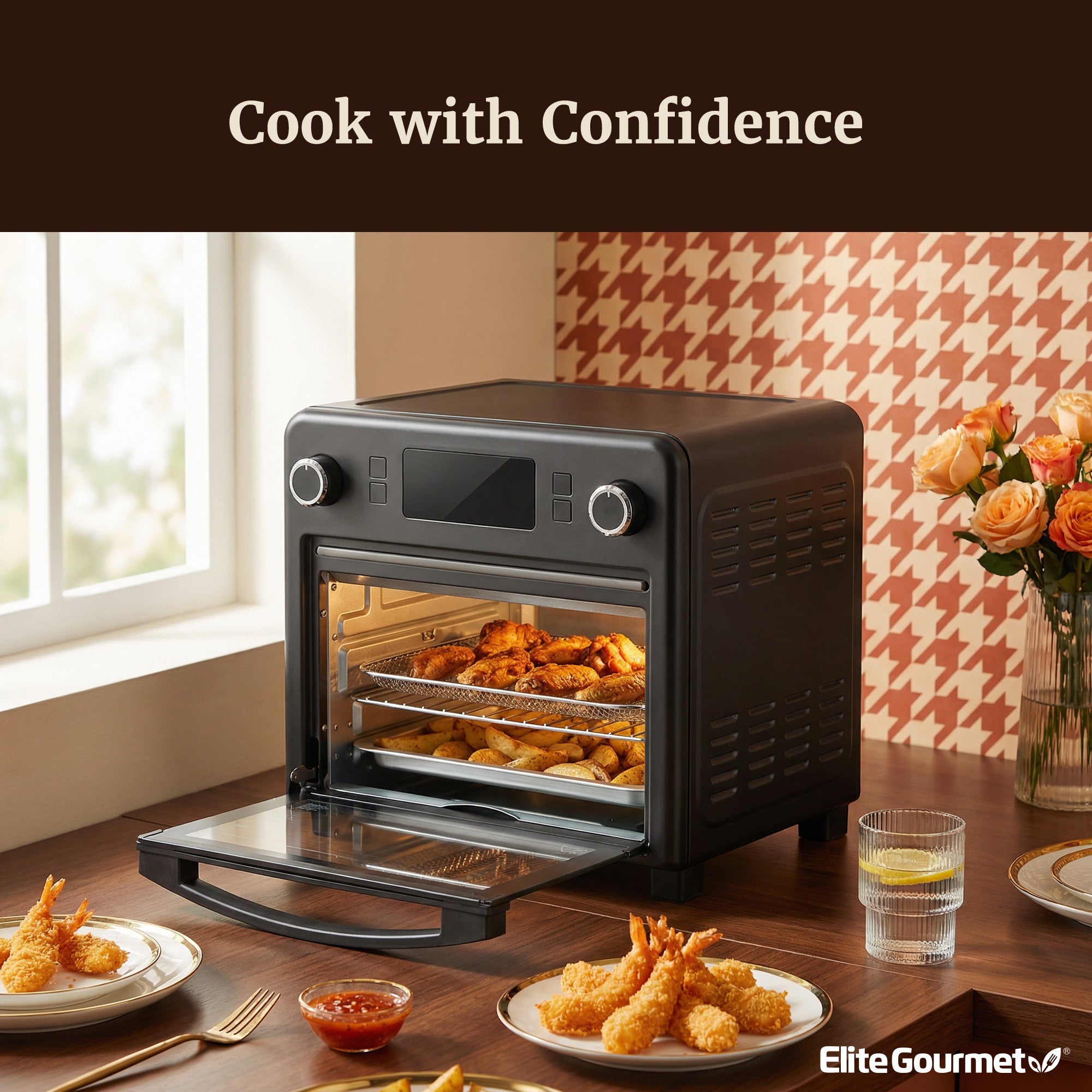 elite-gourmet-heissluftfritteuse-23l-ofen-10-in-1 image 2