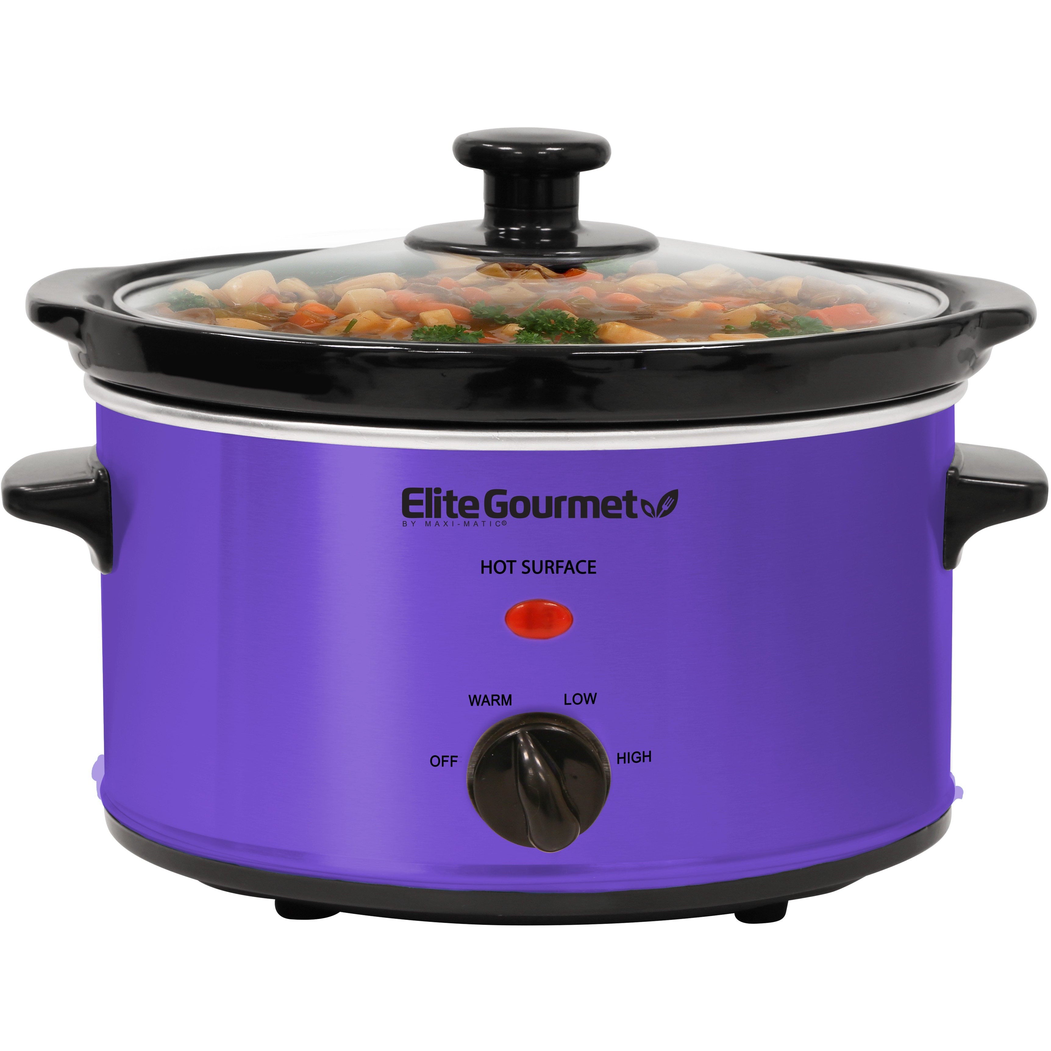elite-gourmet-slow-cooker-2-qt-oval-lila-mit-glasdeckel image 1