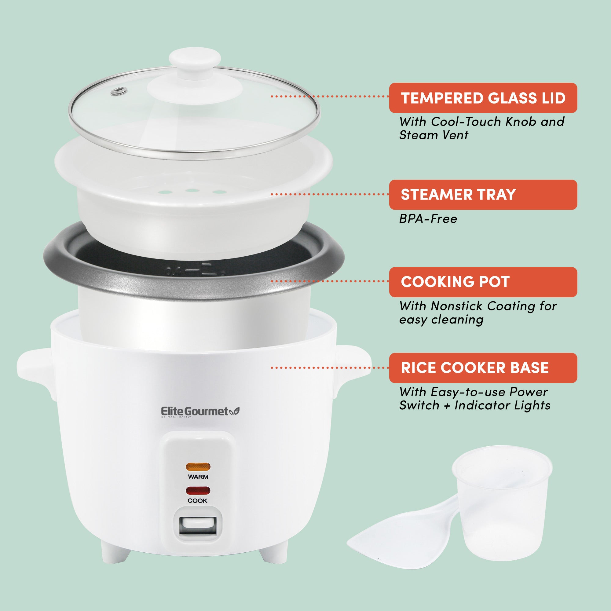 elite-gourmet-rice-cookers-reiskocher-6-tassen-dampfkorb image 6