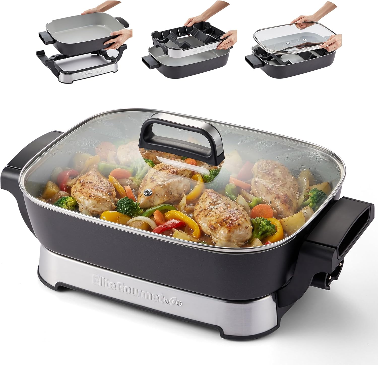 elite-gourmet-electric-skillets-elektropfanne-15-1500-w-keramik image 1