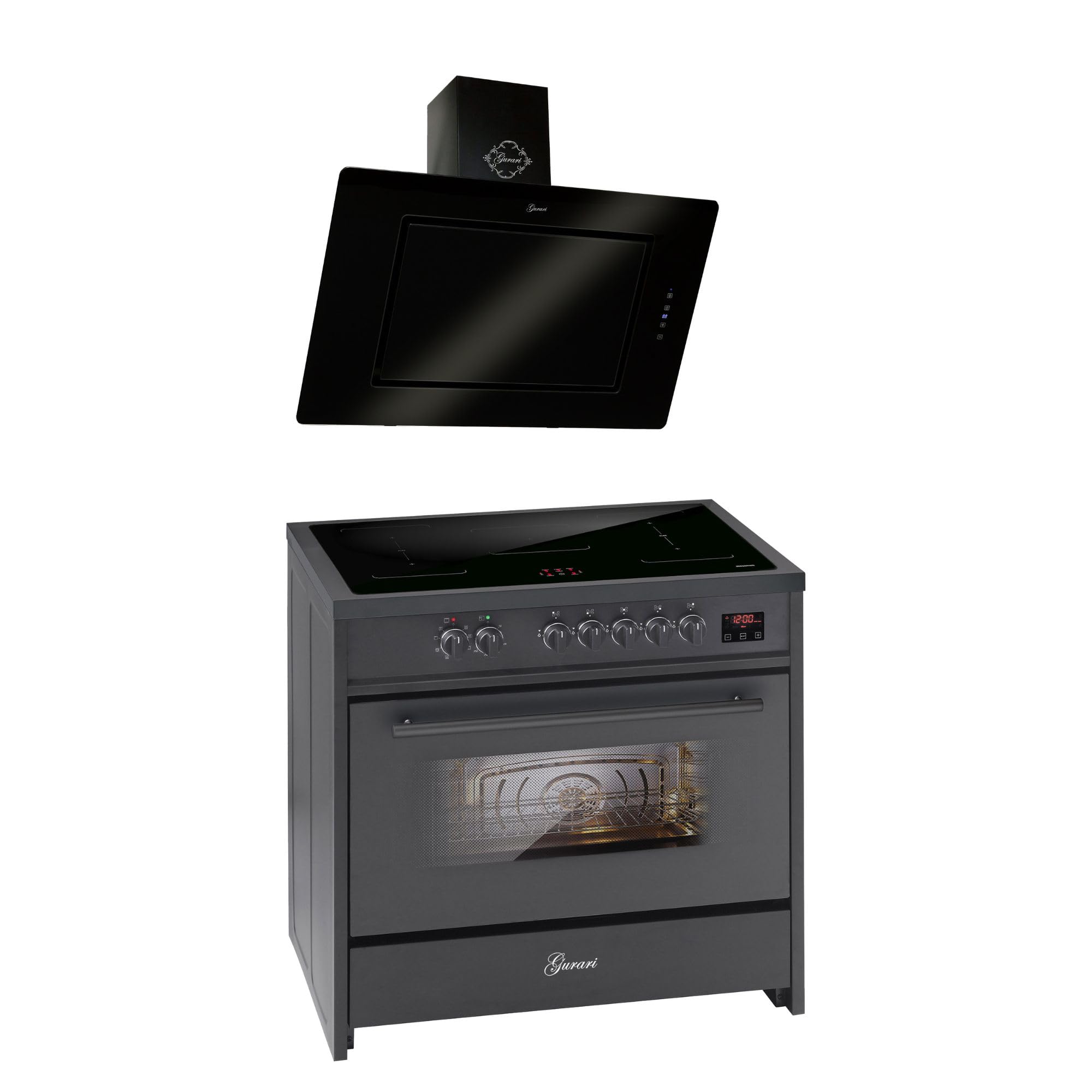 gurari-e-913-bl-standherd-90cm-induktion-mit-haube-s-155-bl image 1