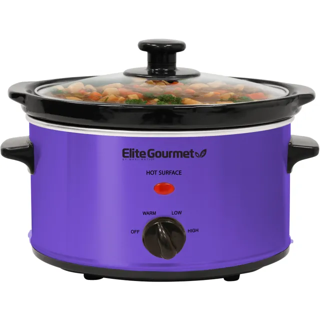 elite-gourmet-slow-cooker-2-qt-oval-lila-mit-glasdeckel image 1